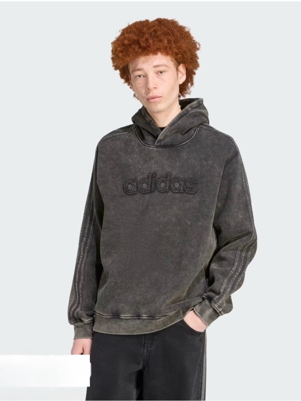 adidas Washed Dark Gray Pullover Hoodie